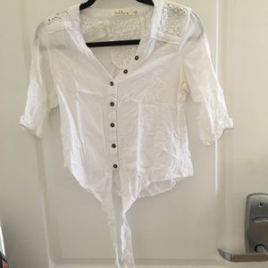 Solitaire tie front blouse